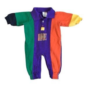 Vintage Bugle Boy Baby Romper Size 12 Months Multicolor Outdoors Pullover